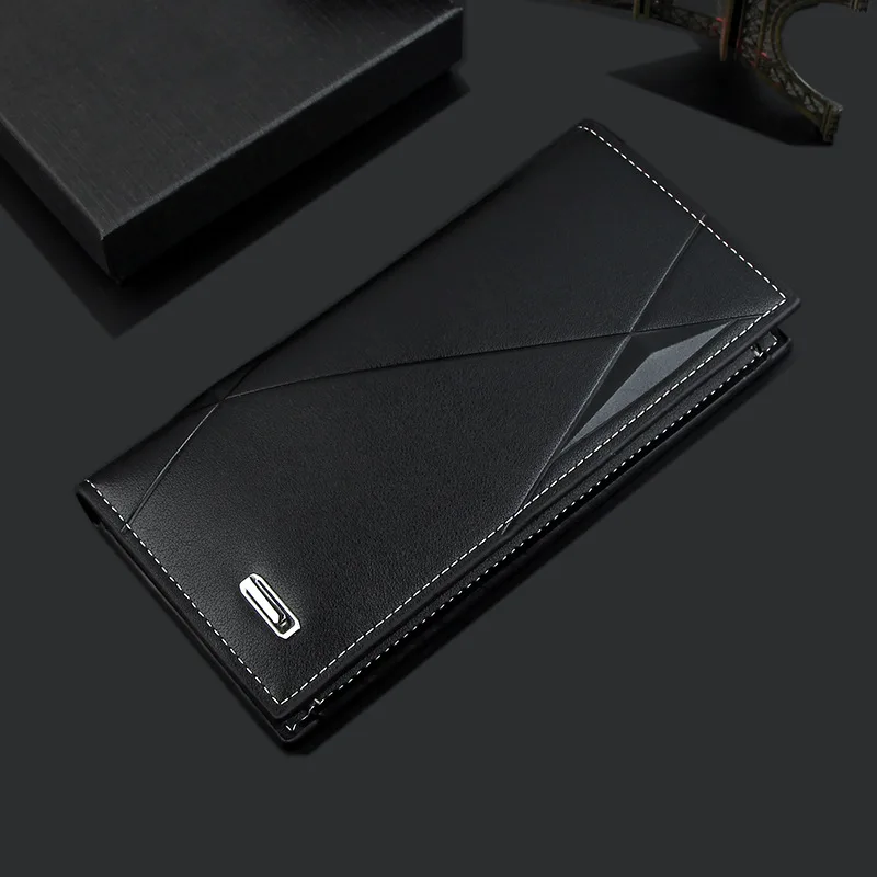 Wallet Men Luxury Leather Slim Long Purse Soft Leather Money Clip Multiple Card Slots Business Card Holder Men\'s Wallet