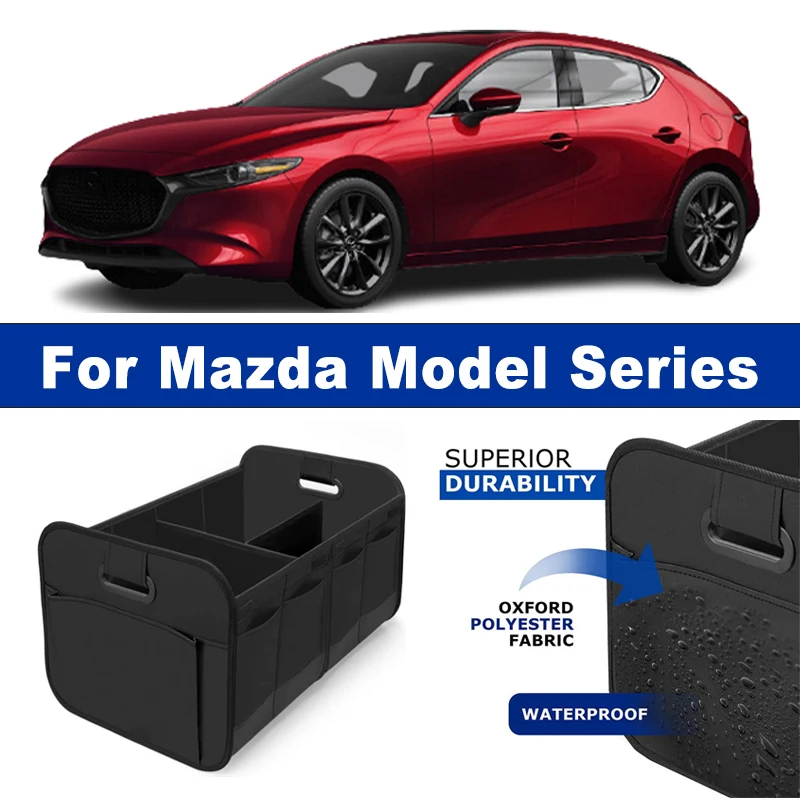 

Foldable Car Organizer Portable Storage Box With Side Net for Mazda 3 6 CX3 CX5 CX7 CX9 MX5 Miata RX8 CX30 CX50 BT50 Atenza