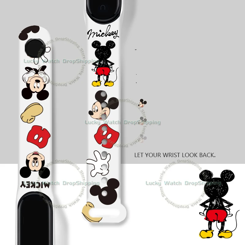 Mickey Minnie Kids' Anime Watches Disney Cartoon Character Figures LED Touch Waterproof Child Electronic Watch Birthday Gifts