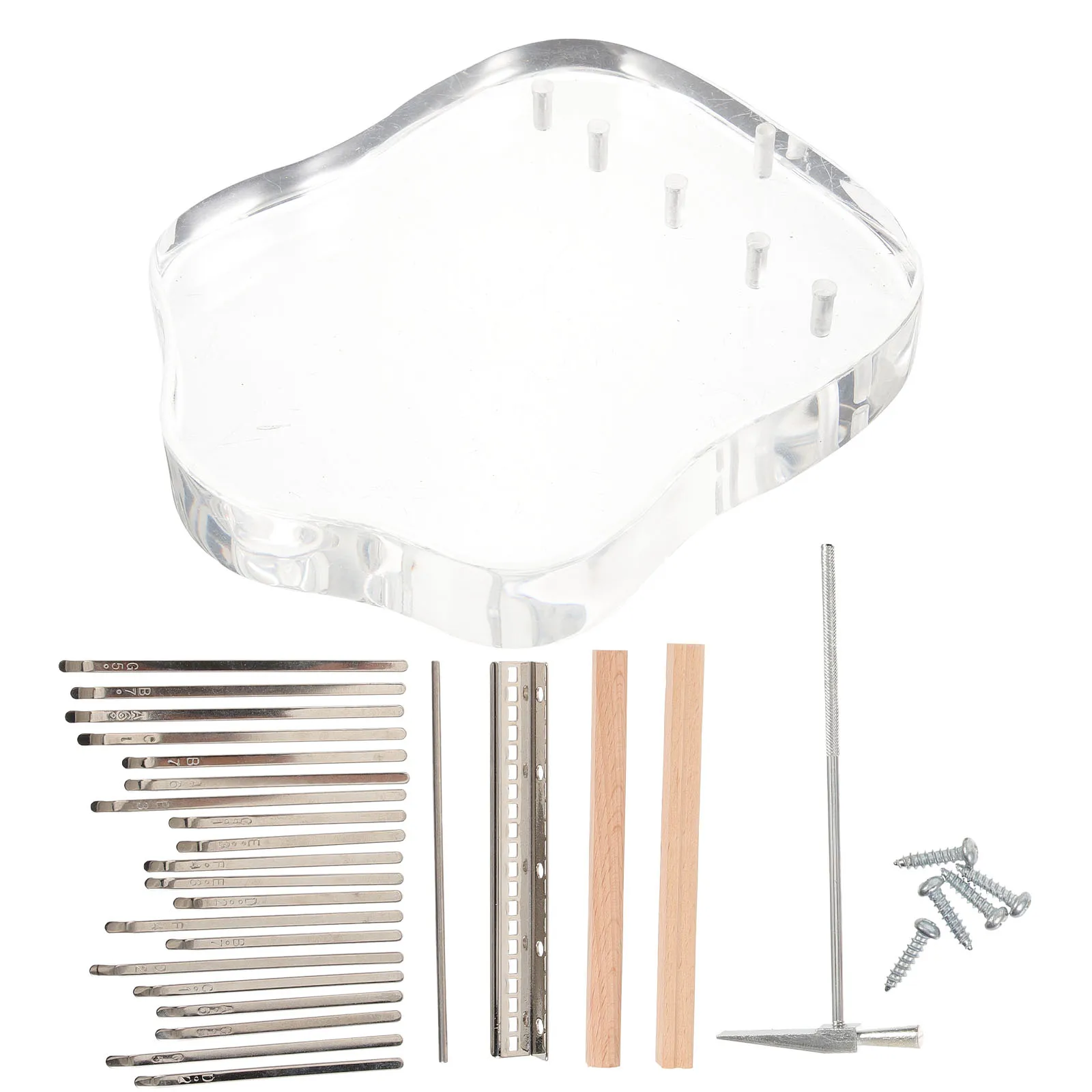 

DIY Thumb Piano Accessories 17 Keys Kalimba Replacement Parts H made Kit Saddle Tuning Hammer Clear Sound Quality
