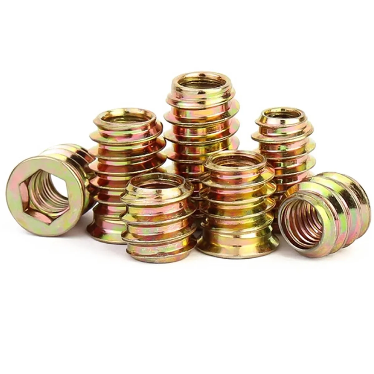 Carbon Steel Hexagonal Drive Head Thread Embedded Insert Nut Inner Diameter 5/6/8/10mm