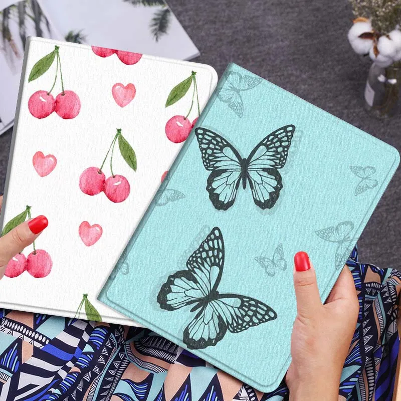 

Cartoon Butterfly Blue Pattern Tablet Case For Lenovo Xiaoxin Legion Pad Tab Pro GT Y700 Gen4 2 11 P11 M10 K10 3rd Plus Gen Gift