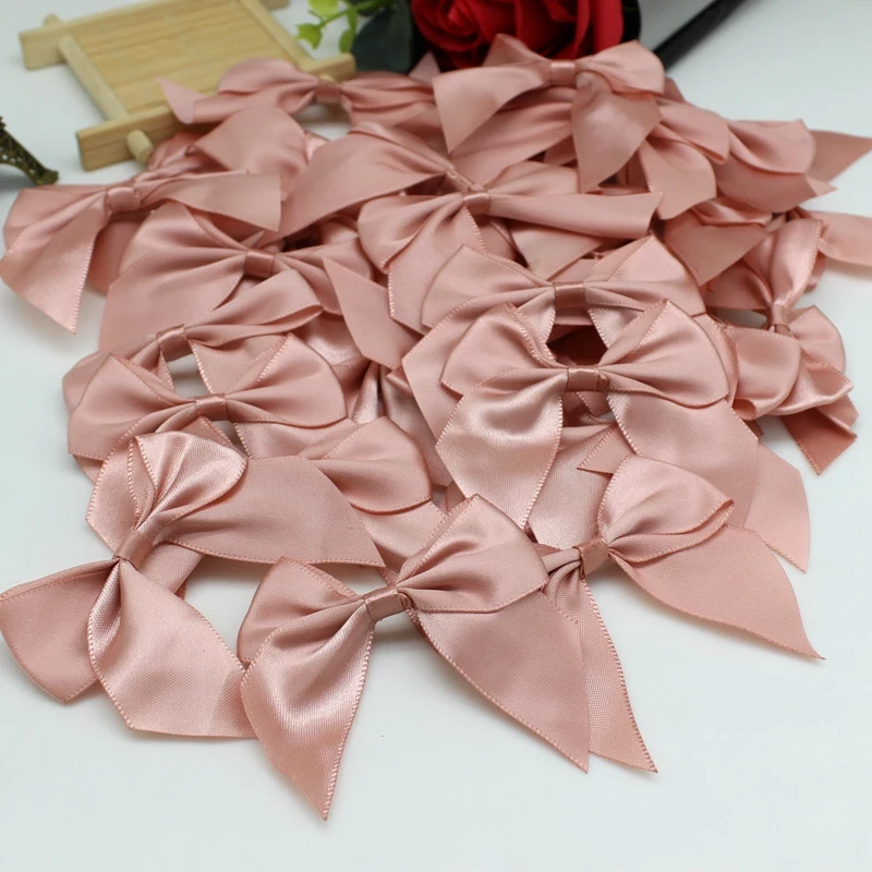 20/50PCS 65*65mm Ribbon Bows Decoration Bows For Craft Packages Small Bowknot Craft Wedding Christmas Tree for Clothes Accessori