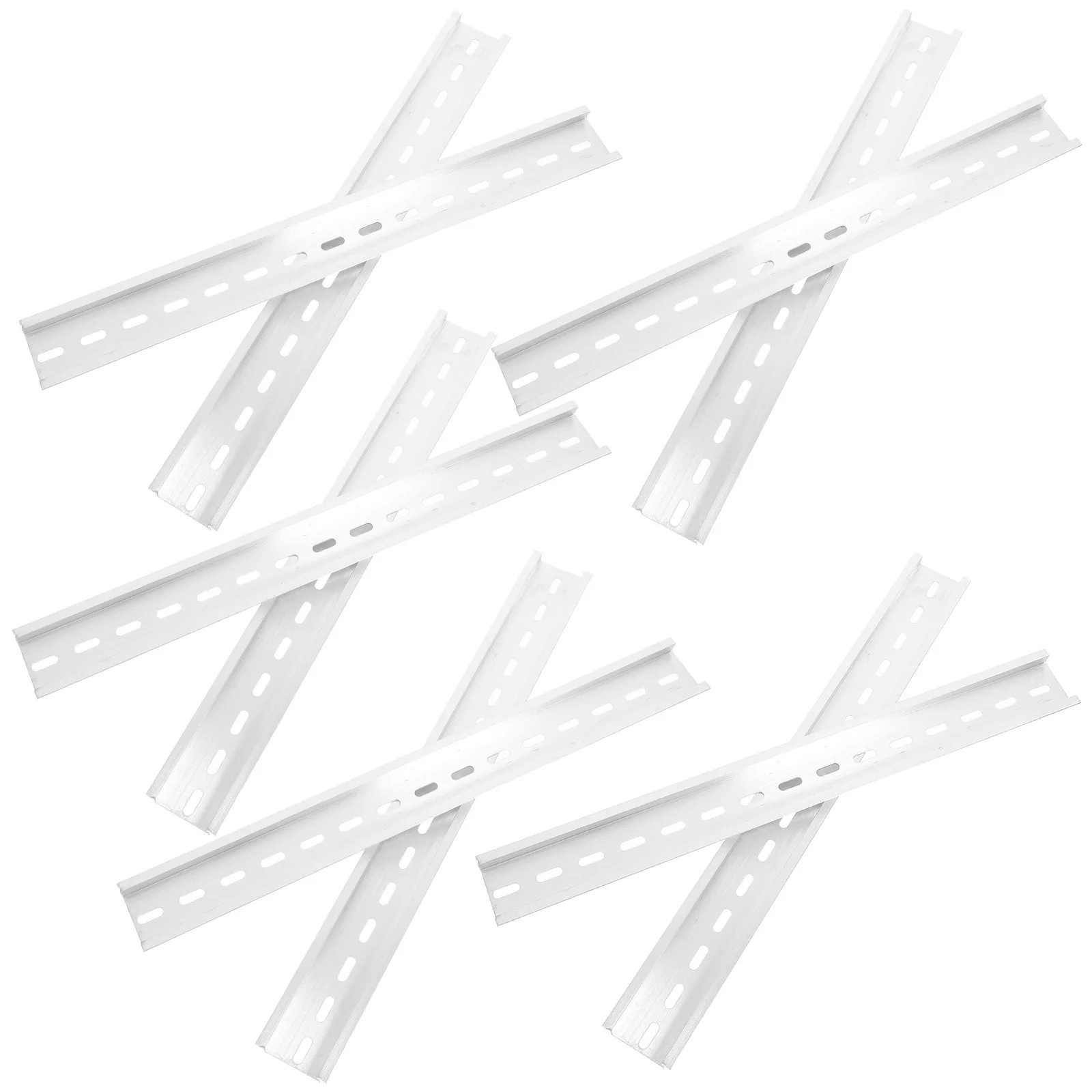 

10Pcs Standard Aluminum Din Rail Slotted 300mm Circuit Breaker Mounting Rail for Electrical Installation Panel Components