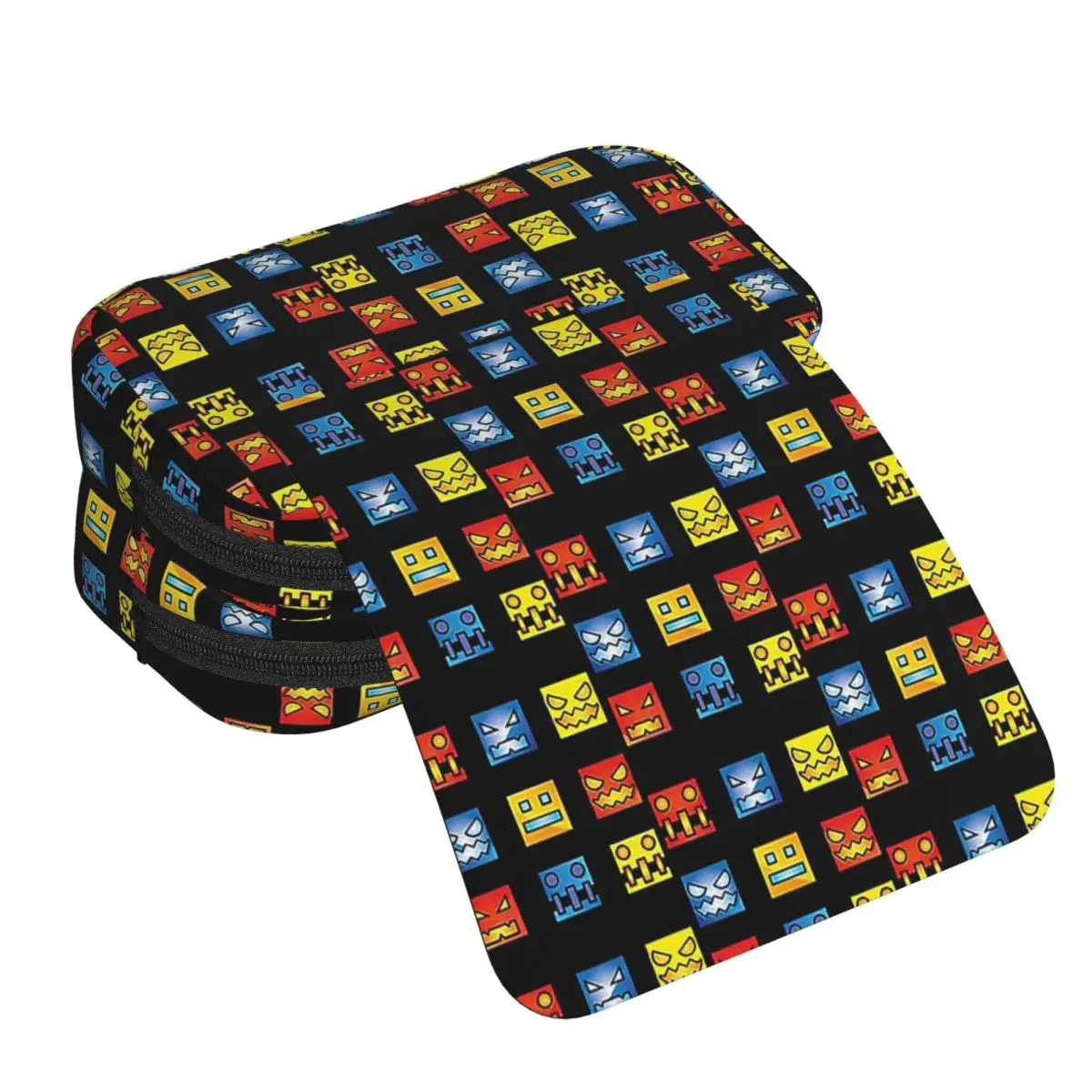 Video Game Geometry Dash Pencil Case for Boys Girls School Pen Box Pencil Bag Stationery Supplies Pen Holder Bag
