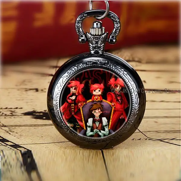 Game Hazbin Hotel Anime Game Pocket Watch Necklace Originality Student Return Ornament Student Birthday Gift view 2