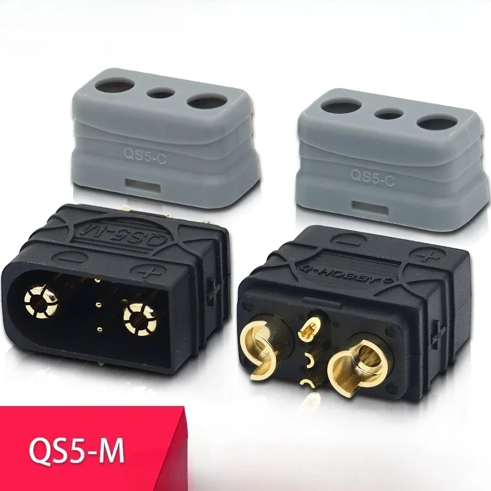 QS5 Balance Car Lithium Battery 60A Power Plug 3p Signal Pin Electric Sweeper Charge and Discharge Copper Gold Plating Connector