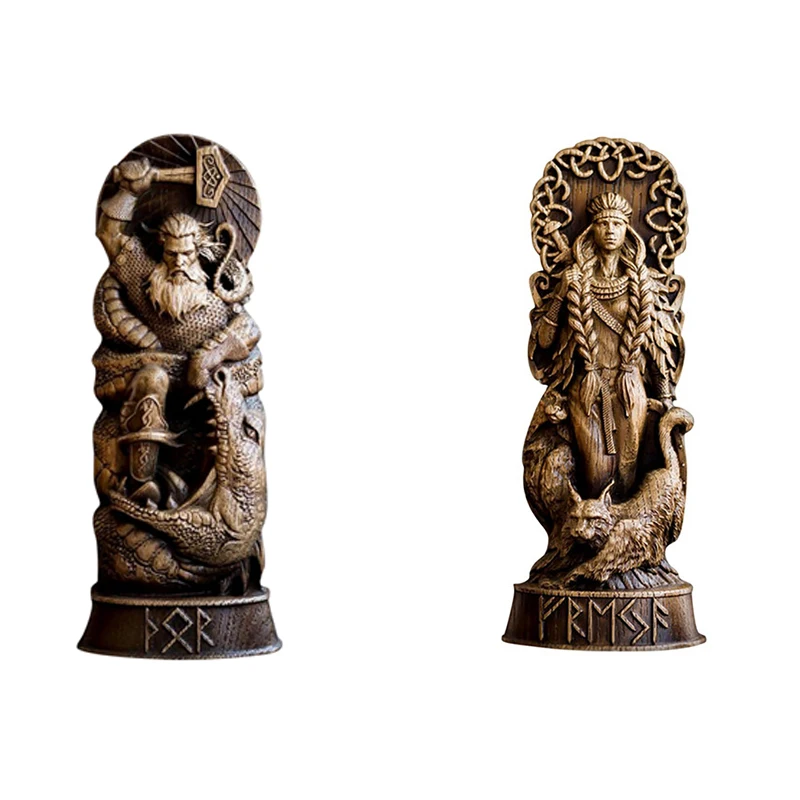 Freyja Statue Freya Norse Gods Carving Altar Heathen Asatru Viking God Goddes Sculpture Scandinavian Pantheons