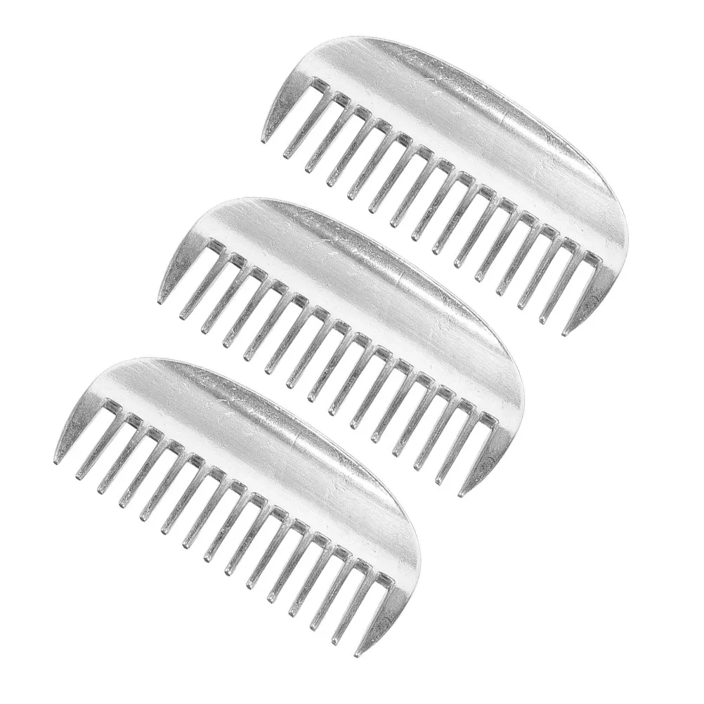 3Pcs Pet Grooming Comb Polished Surface Double Sided Detangling Tool for Cats Dogs Horses Wide Tooth Anti-Static Massage Brush
