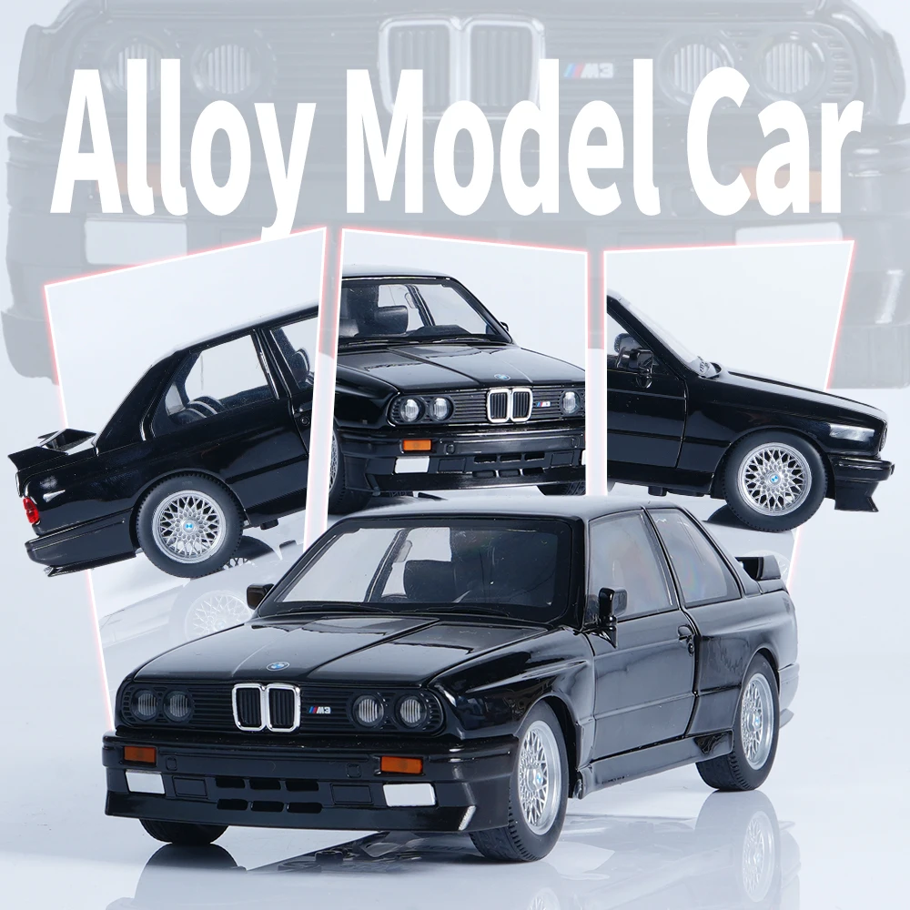 1:24 사운드 및 라이트, 풀백, 4도어, 4륜 충격 흡수 장치가 포함된 검정색 클래식 합금 자동차 모델, 모델 애호가/십대 장난감/할로윈/크리스마스 선물용