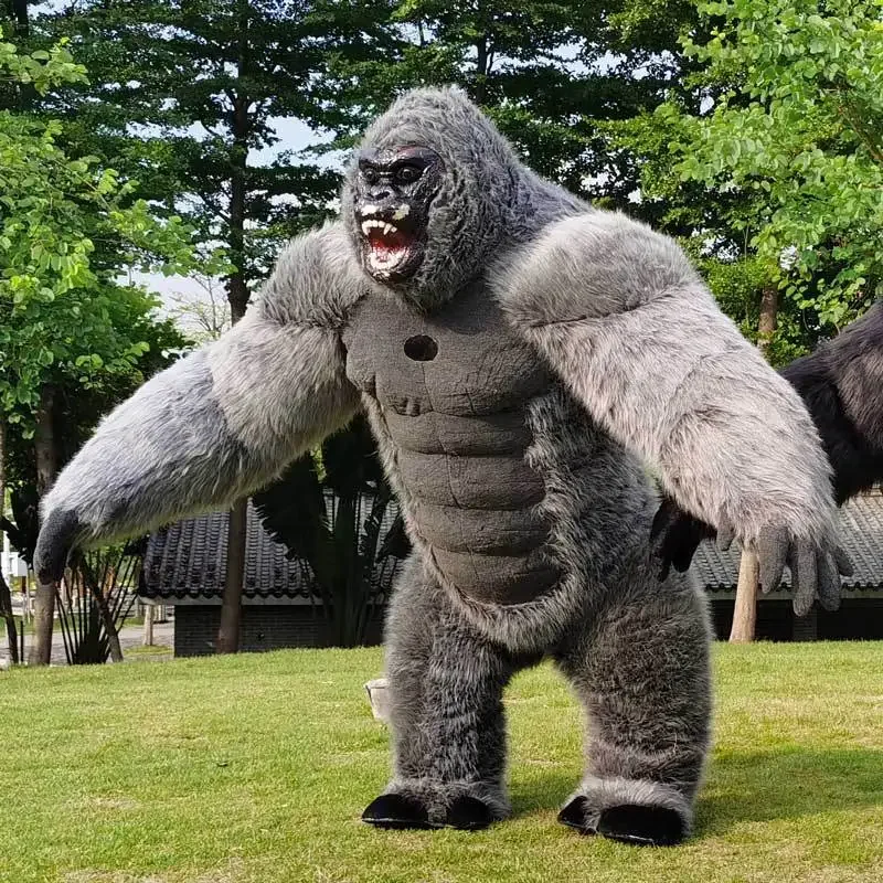 Cosplay Inflatable Gorilla King Kong Costume Halloween Plush Furry Mascot animal Venice Carnival Dress Suit Fursuit orangutan