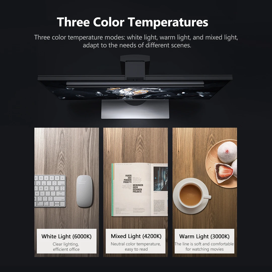 Lymax-ハンギングスクリーンバー,デスクランプ,目の保護,コンピューターモニター,タッチライト,ワイヤレスリモコン
