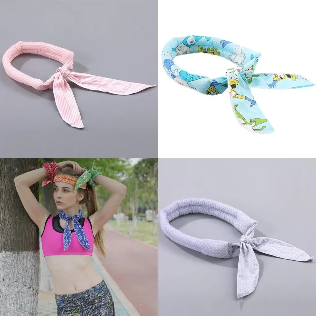 

31BF Cooling Neck Wrap Sports Neck Wrap Pattern Cotton Scarf Iced Scarf Collar