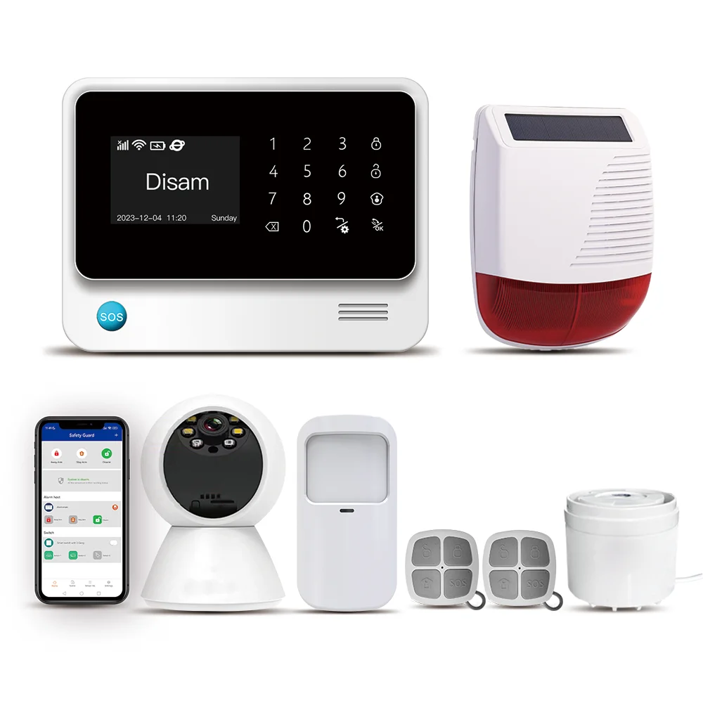 2023 Wireless 4G Touch GSM GPRS WIFI Home Security Smart Alarm System Kit With Monitoring center software function CMS