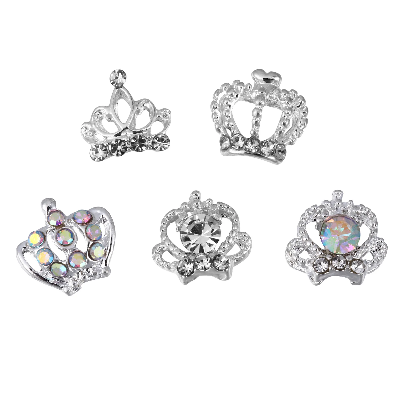 

50 шт., подвески для ногтей, Корона, 3D сплав, стразы, украшения для дизайна ногтей, аксессуары для маникюра «сделай сам», Корона, подвеска для маникюра