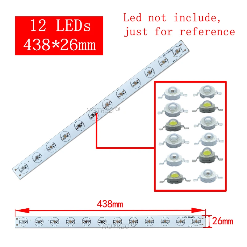 10pcs 1W 3W 5W LED Aluminum Base Plate 76mm 245mm 300mm 500mm PCB Board DIY For 3 9 12 21 10 30 36W Watt High Power Light Beads