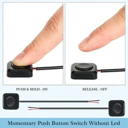 QXNY Momentary Push Button on Off Switch Black Plastic 12V 24V Car Alarm Button DIY Flashlight Surface Mount Mini Button Switch
