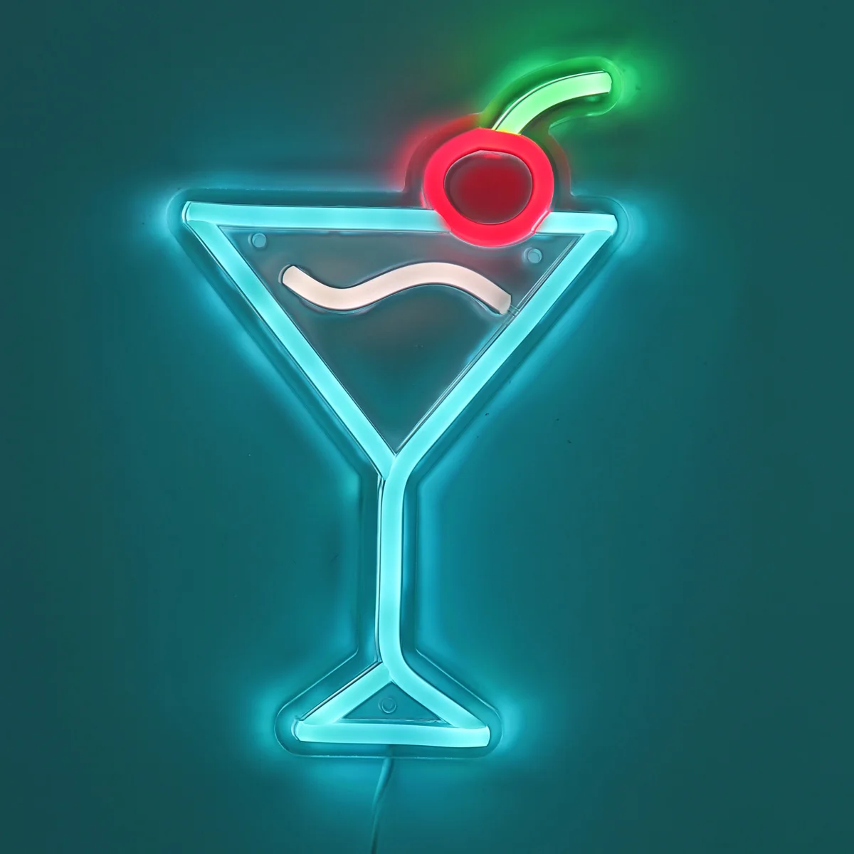 1PC Ice Blue Cocktails With Cherry Creative LED Wall Neon Sign For Pub Club Party Event Decoration 6.42\'\'*9.88\'\'