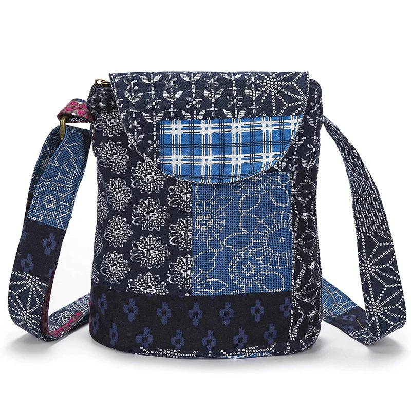 Annmouler Vintage kobiety torba na ramię styl boho Crossbody torba Hippie małe rozmiary etui na telefon duże kieszenie Messenger torebki