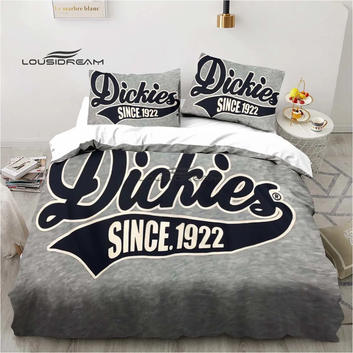 

Dickies Logo Bedding Set 3D Printing Fashion Leisure Home Decoration Boy Girl King Size Bedding Set Quilt Cover Pillowcas