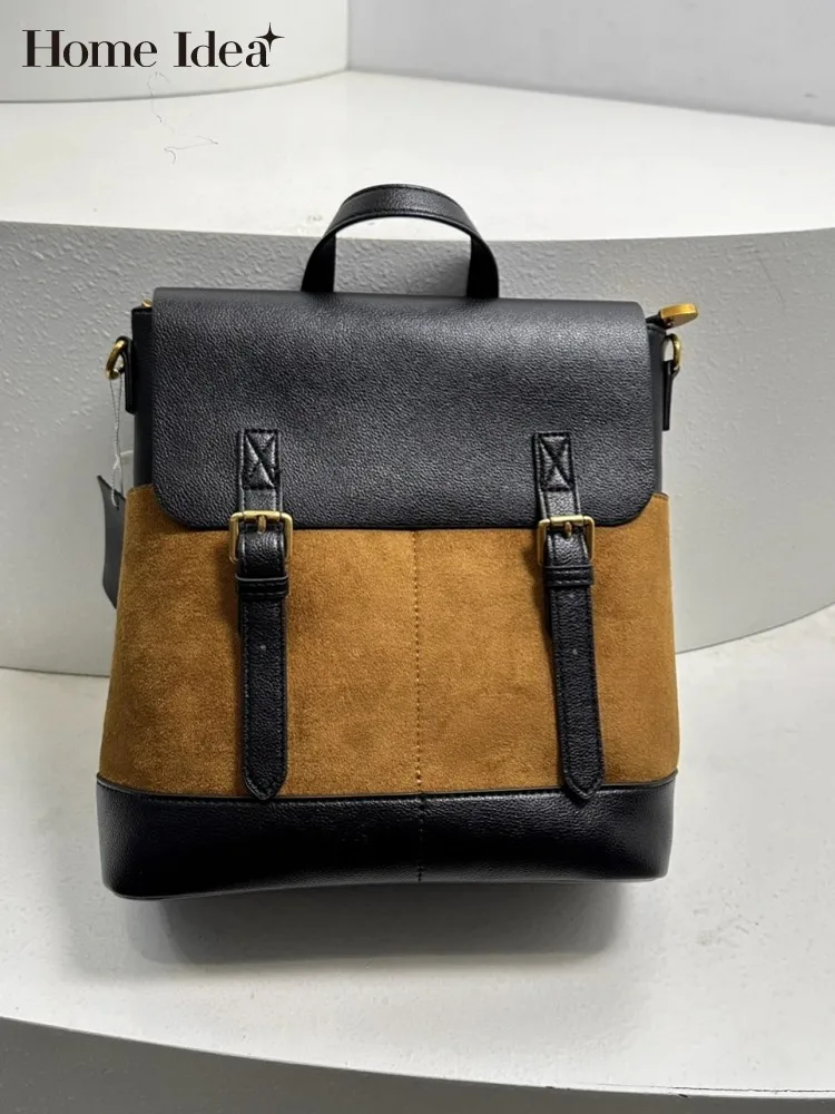 

Женский повседневный замшевый рюкзак из искусственной кожи, винтажный школьный рюкзак для девочек-подростков, новая дорожная двойная сумка на плечо