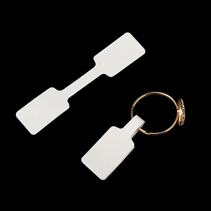 100Pcs Blank Paper Price Tags Stickers Jewelry Bracelet Ring Labels Display Card Packaging Sticker Self-Sticker Hangtag