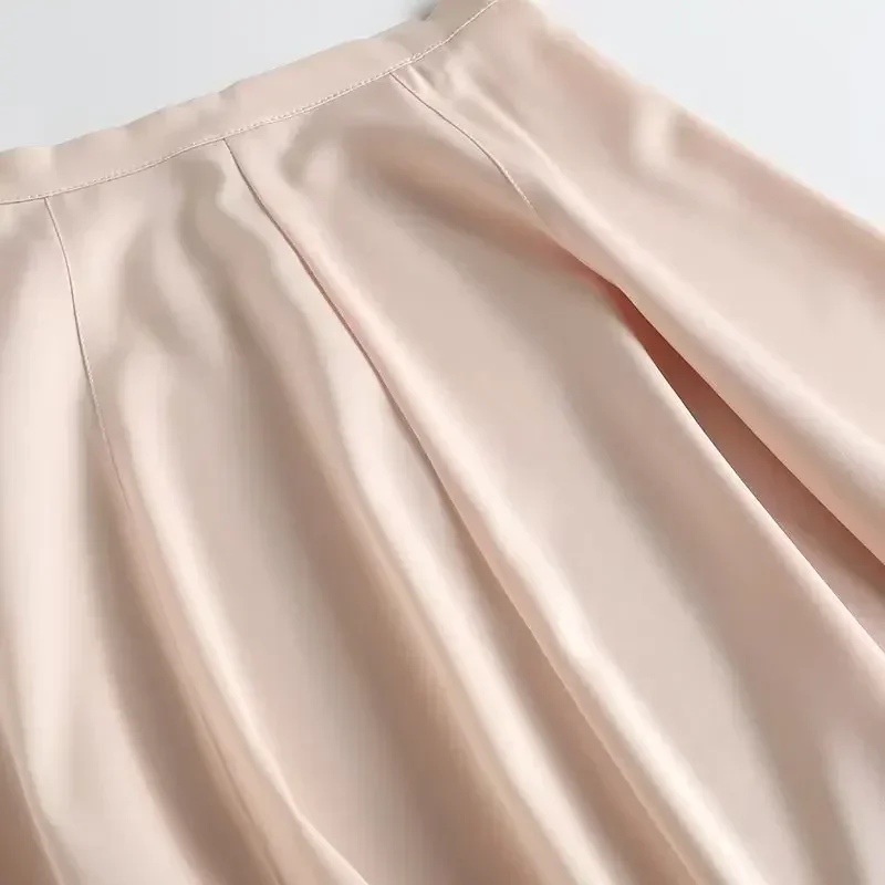 Dames 2023 Chique Mode Temperament Joker Slanke Versie Geplooid Ontwerp In De Lange Rok Retro Hoge Taille Rits Rok Mujer