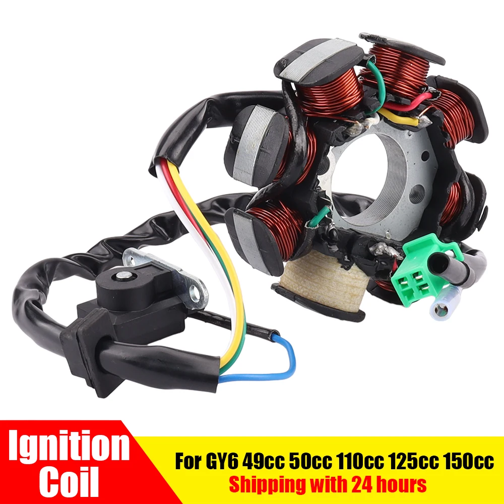 8 Coil Stator Ignition Coil Magneto For GY6 49cc 50cc 110cc 125cc 150cc 139QMB 147QMD 152QMI 157QMJ Scooter Moped Motorcycle