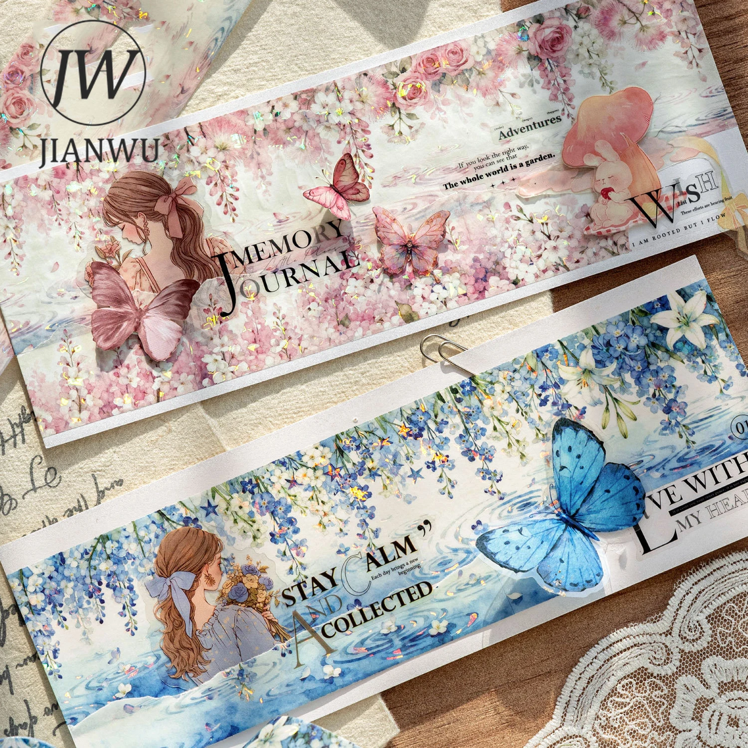 

JIANWU плавающая серия отражений цвету, винтажный цветочный пейзажный материал, лента для коллажа, креативные канцелярские принадлежности для журнала «сделай сам»