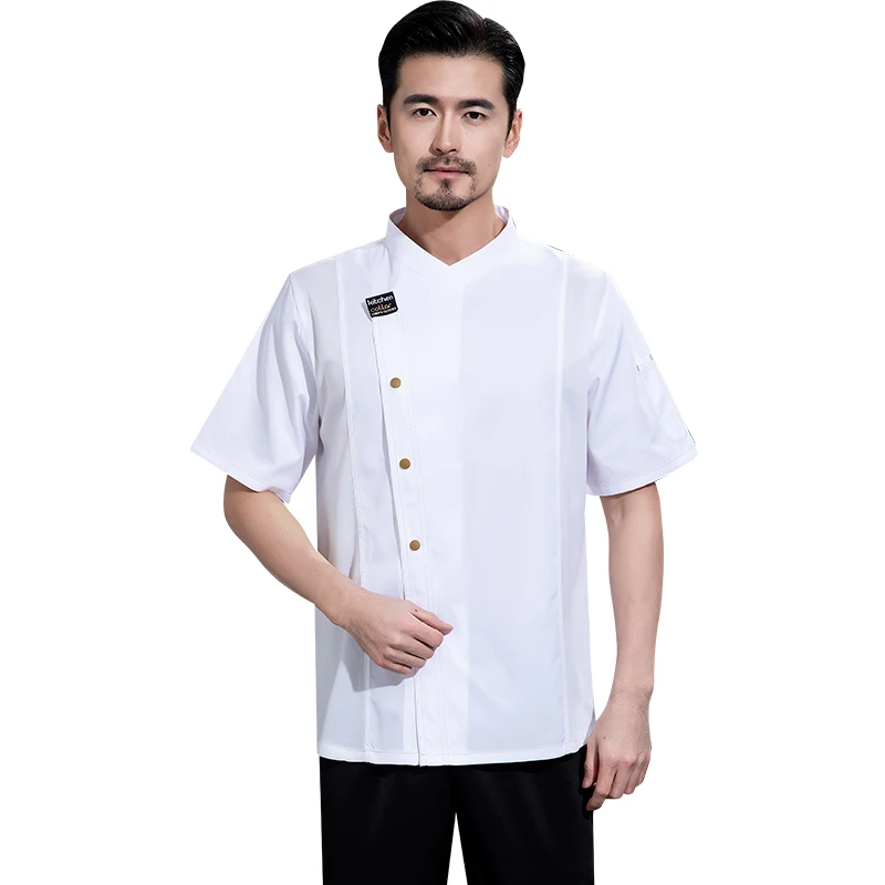 Unisex Chef Jacket Workwear Restaurant Kitchen Shirt Food Service Comfortable Cooking Clothes Tops Bakery Waiter Overalls