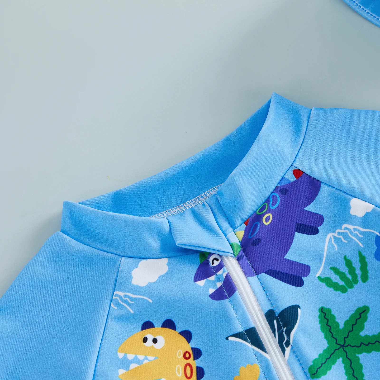 

Kids Boys Rash Guard Swimsuit Tropical Plant/Sea Animal Print Short Sleeves Swimwear Swim Cap Beachwear
