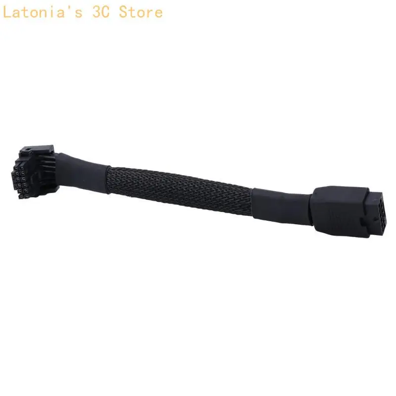 12VHPWR 16Pin 12+4Pin Straight Head to Turning Head Adapter PCIE 5.0 16AWG+24AWG X3UB
