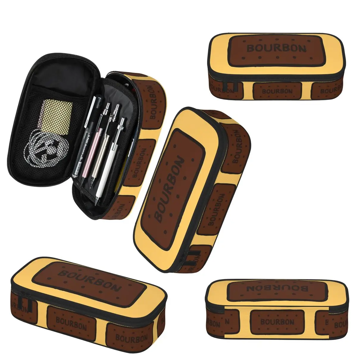 Chocolate Bourbon Biscuit Pencil Cases Pencil Pouch Storage Stationery Supplies Large Capacity Pen Box Pencil Bag for Kids
