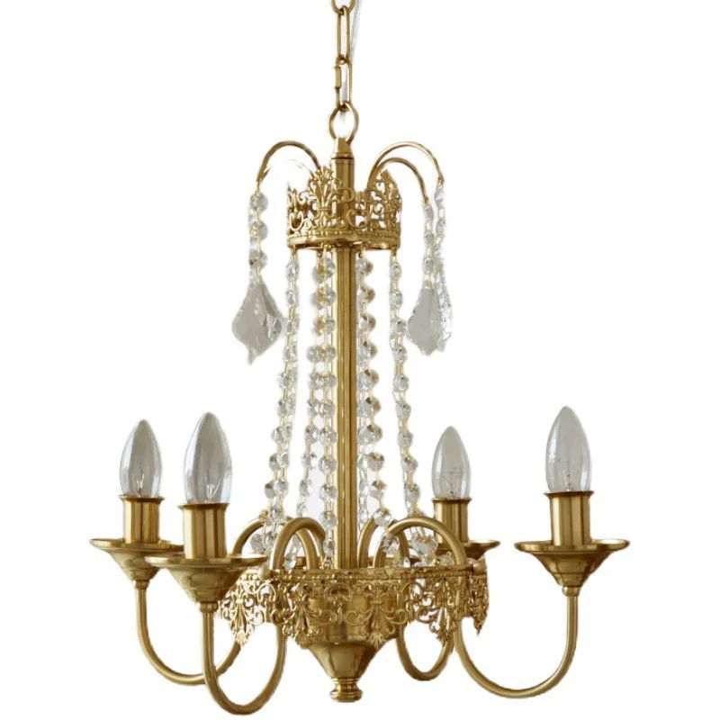 

French retro, crown candle crystal chandelier, light luxury American