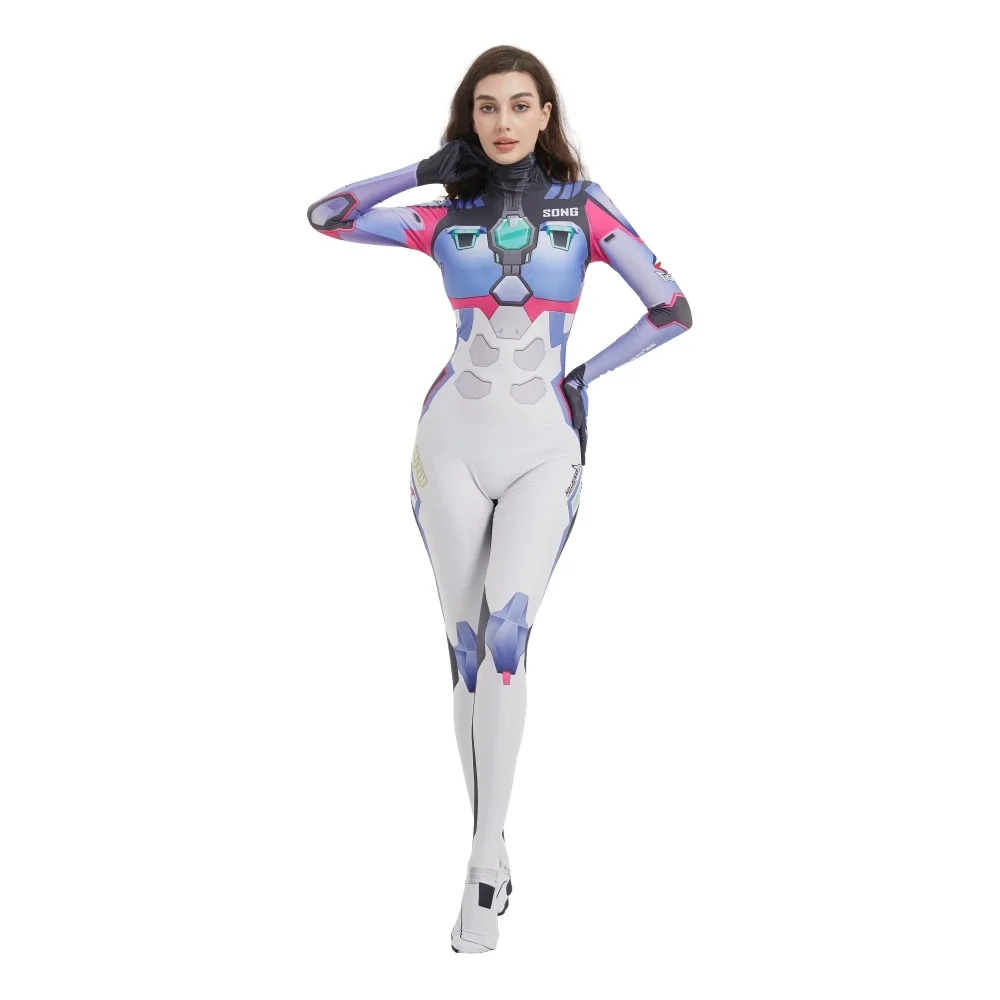 Gra Over watch 2 kostiumy D.Va przebranie na karnawał kobiety kobiece dziewczyny DVA Cos Zentai garnitur Geek dziewczyna body dorośli/