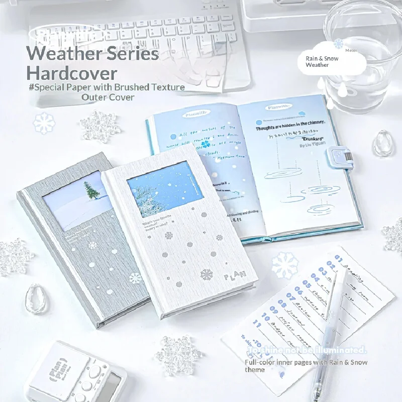 New In Stock Planwith Weather Hardcover Notebook Hard Shell Handbook Journal Daily Planner For Office Home Use Notepad