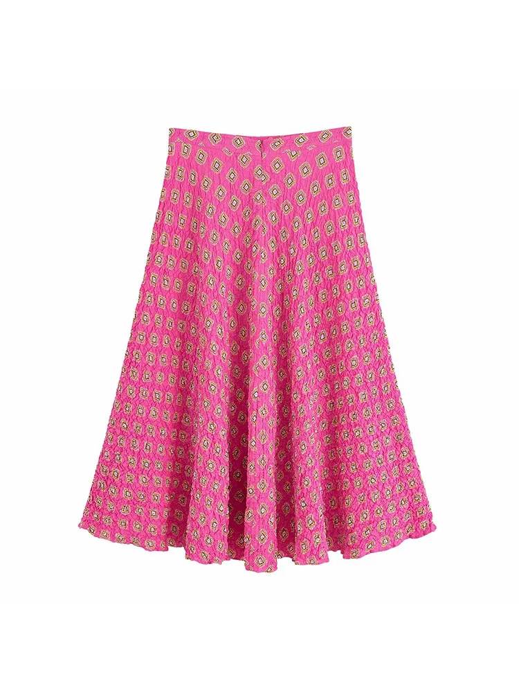 Gonne lunghe stampate 2025 da donna Set canotta senza maniche con lacci Gonna ampia a vita alta Boho Summer Beach Vacation Outfit ﻿