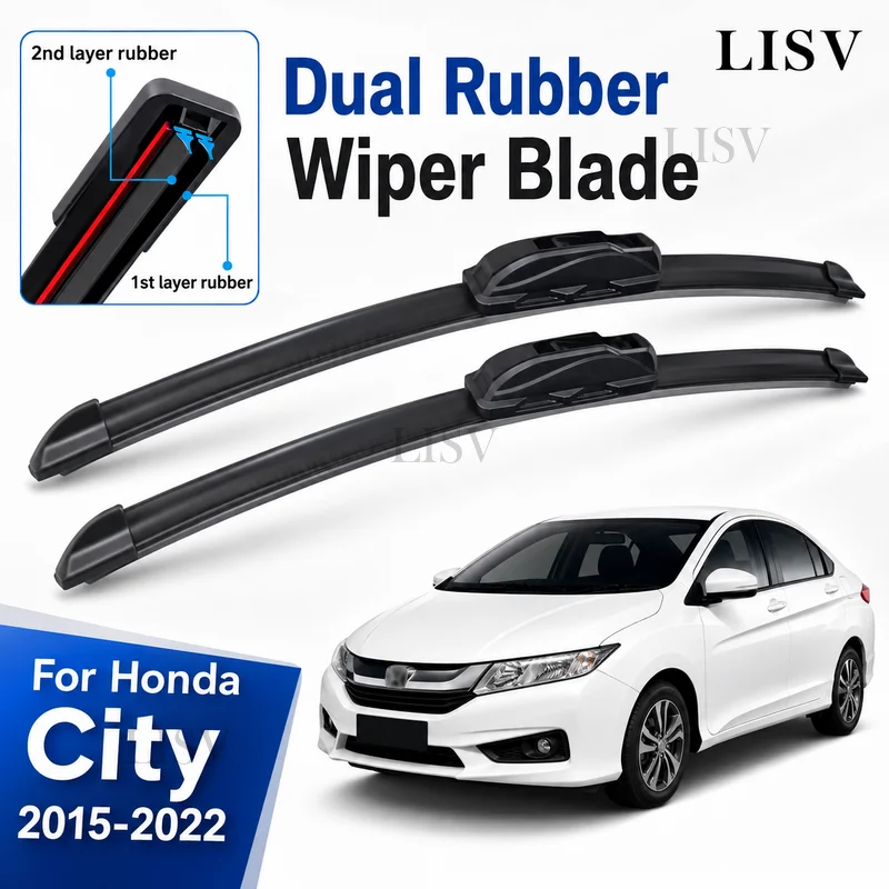 Car Wiper Blades For Honda City GM4 GN Grace Ballade 2015-2022 Auto Windscreen Windshield Wipers Window Wash Fit U Hook Arms
