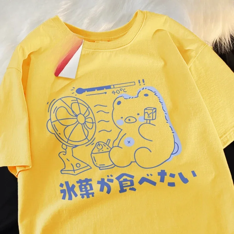 الأشقاء تي شيرت الصيف الساخن الفاكهة المصاصة مروحة قصيرة الأكمام Kawaii موضة المتضخم قصيرة الأكمام فضفاضة الأشقاء بلايز #3