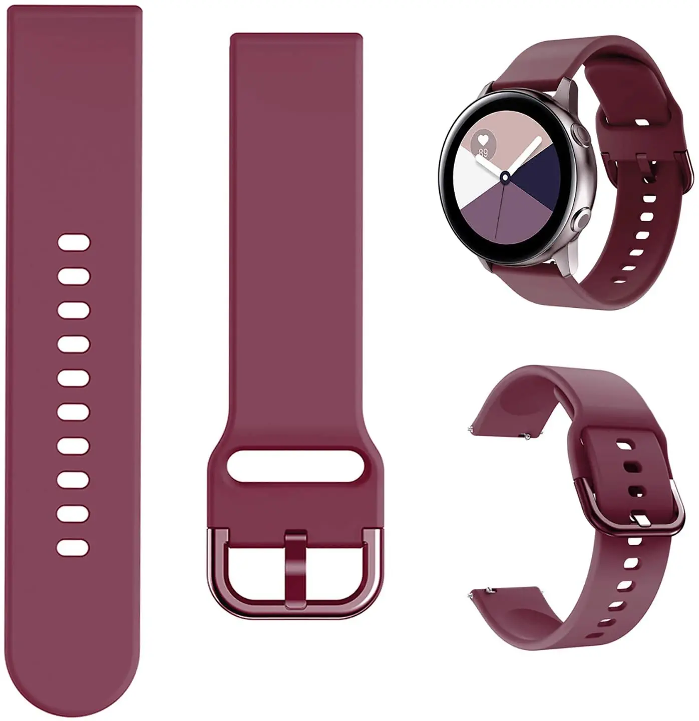 22mm 20mm Silicone Band For Samsung Galaxy Watch 6/5/4/3 Huawei Watch 3 GT2/Amazfit GTR/GTS Bracelet Wristband For Active 2 Belt