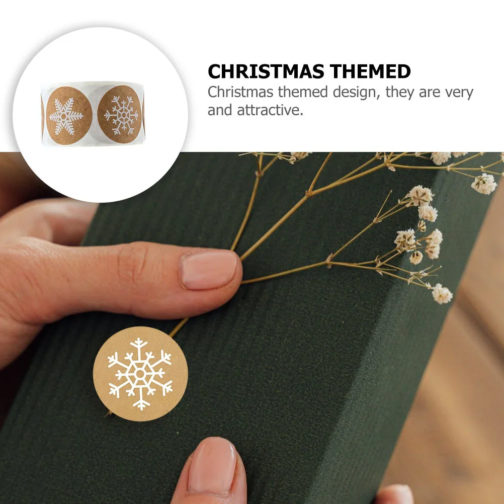 

3 Rolls Christmas Self-Adhesive Assorted Colors Strong Adhesiveness Bag Notebook Decoration Snowflake Decals Xmas Gift
