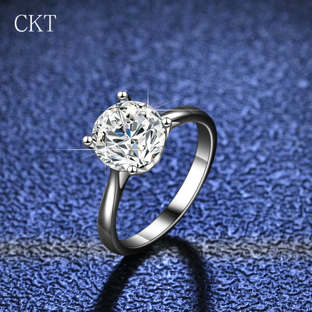 

Classic 1 Carat VVS Diamond Moissanite Rings Never Fade Original PT950 Platinum Rings Eternal Wedding Jewelry for Women