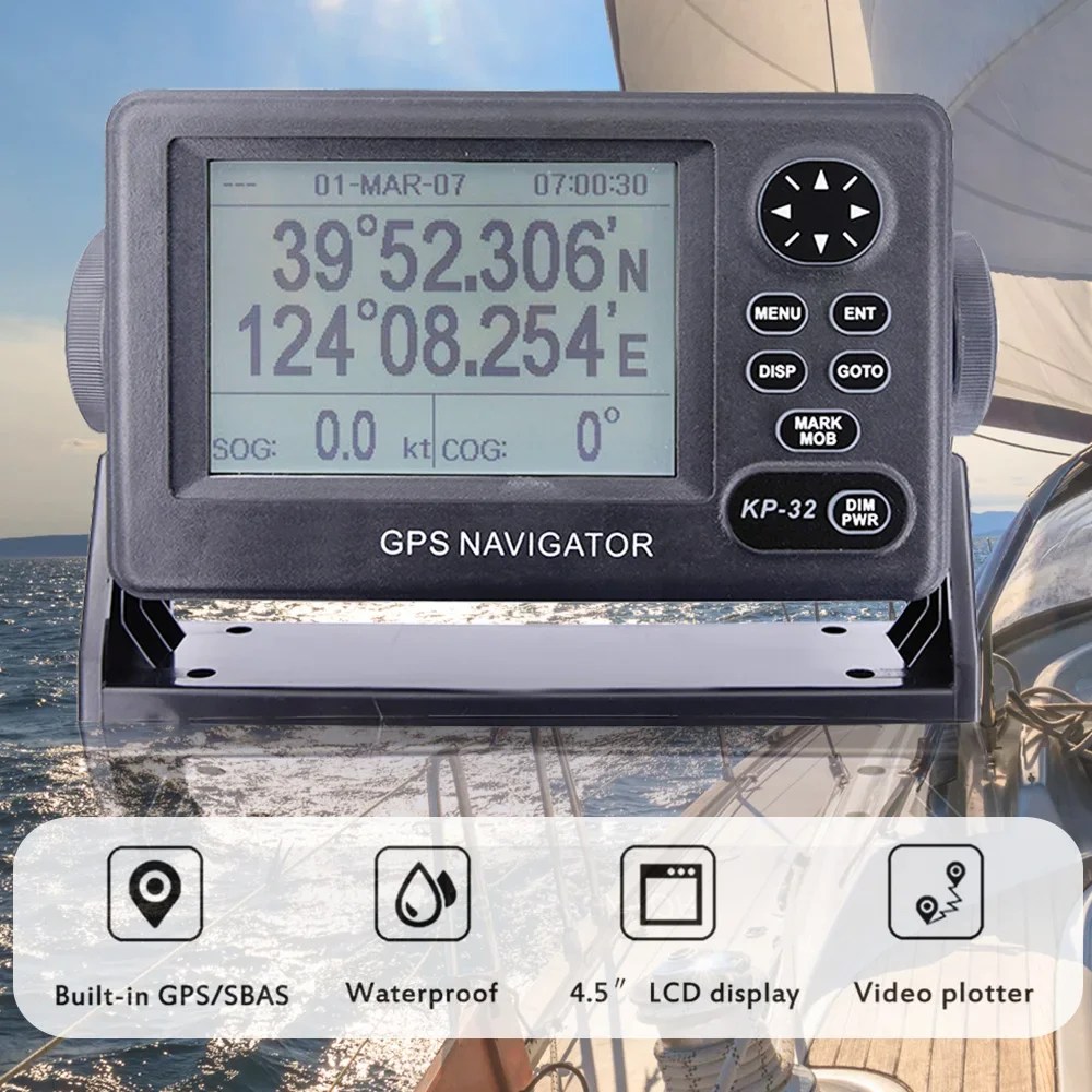 

New ONWA KP-32 GPS/SBAS Navigator 4.5inch LCD Display GPS Navigation Locator For Marine Boat Accessories Part Free Shipping