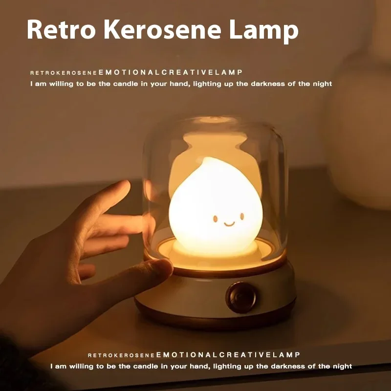 60Pcs/Lots Retro Oil Lamp Annual Meeting Gift To Sleep with Cute Bedside Lamp Timed Soft Light Led Night Light