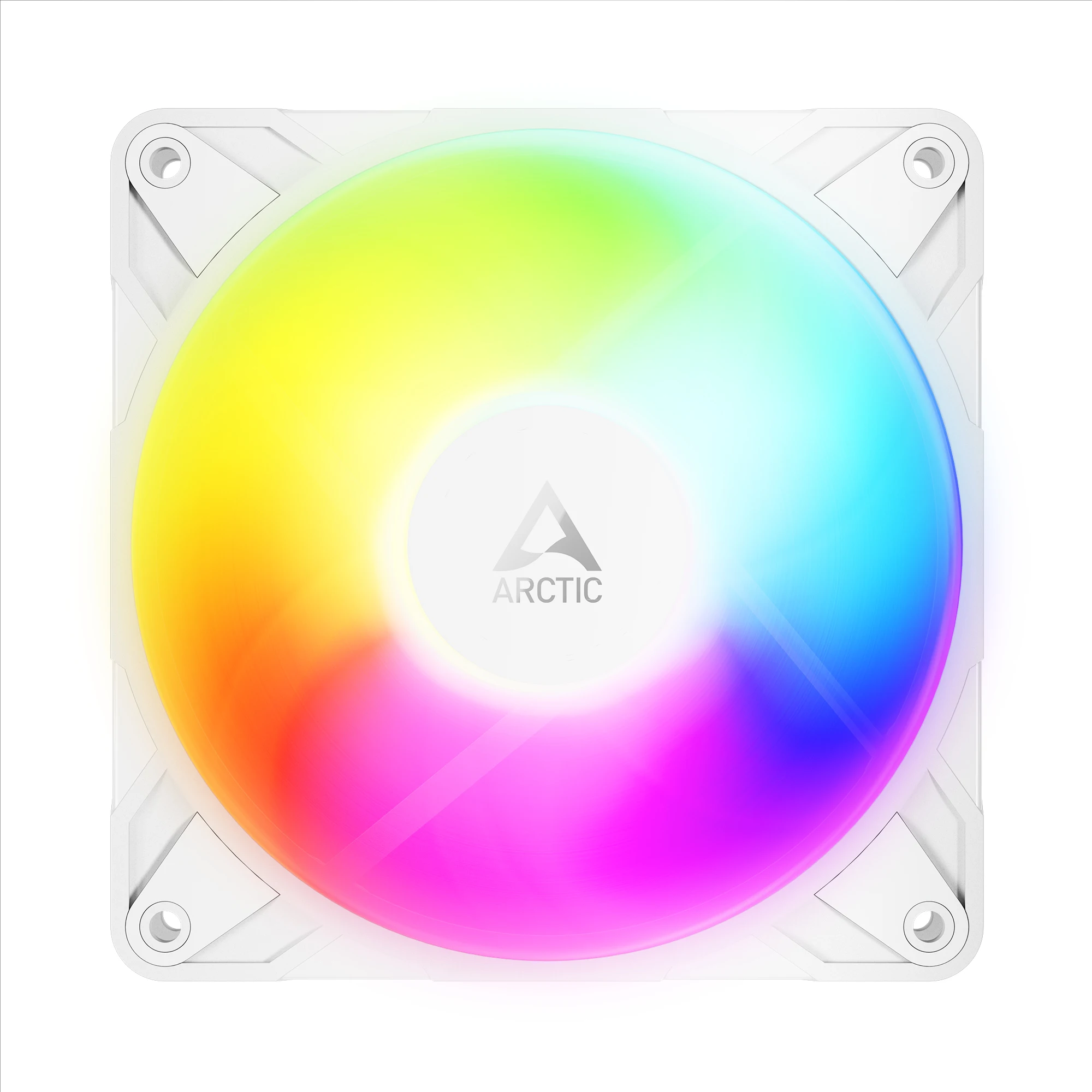 Original ARCTIC P12 Pro Reverse A‑RGB White 120mm 4‑Pin PWM PST Fan FDB Bearing 0dB‑Mode Reverse Airflow ARGB PC Case Cooling Fa