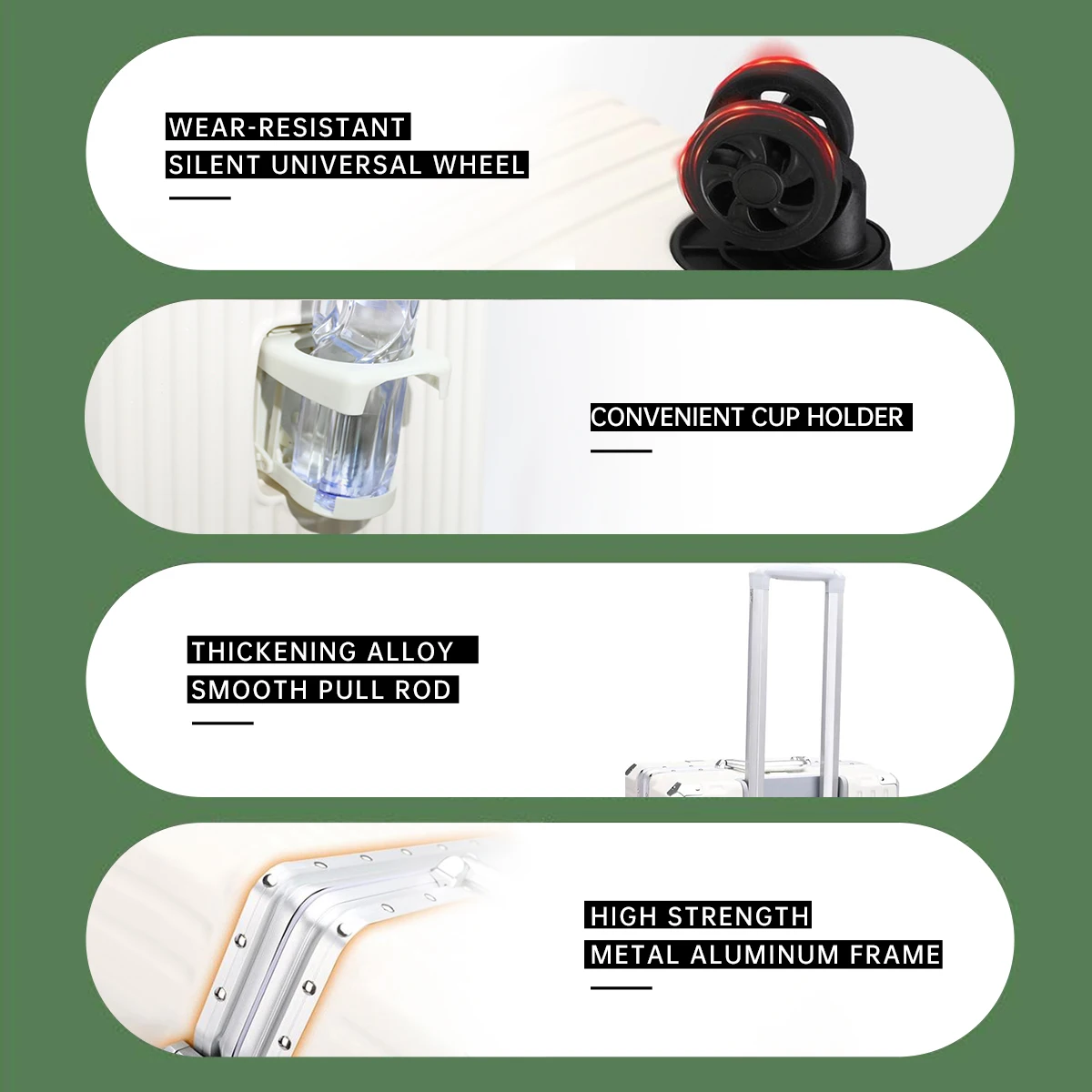 Großer Koffer, Trolley-Koffer, Handgepäckkoffer, robust und langlebig, geeignet für Studenten, unisex, kann mit einem multifunktionalen Rucksack oder einer Arbeitstasche kombiniert werden. – Detail 6