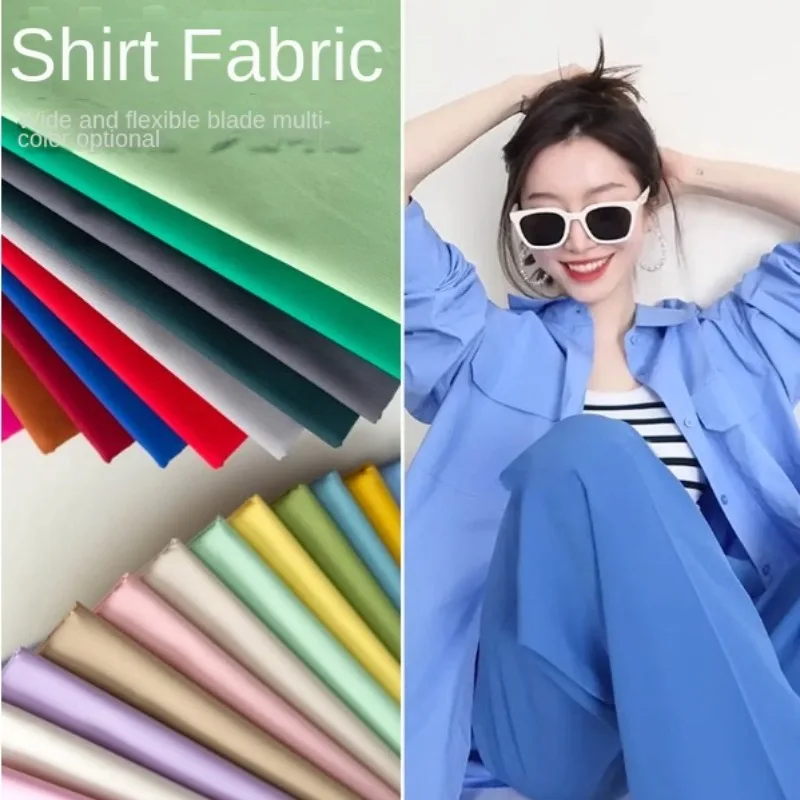 60 Yarn Count Cotton Shirt Fabric By Mters 100% Combined Cotton Breathable Full Cotton Poplin Business Skirt Cloth Fabric Color