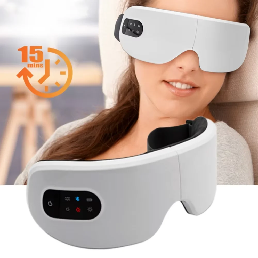 

Electric Eye Massager Hot Compress & Vibration Relieves Eye Fatigue Dark Circles Heating Eyes Massage Instrument With Bluetooth