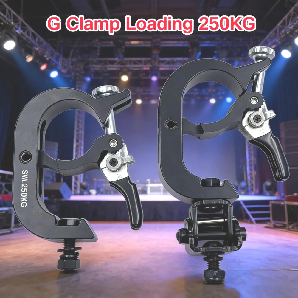 

Усиленный алюминиевый зажим SWL 250 кг для крепления к фермам 44-52 мм, быстрозажимной G-образный зажим с регулировкой, складной зажим для сценического оборудования, светового и звукового оборудования