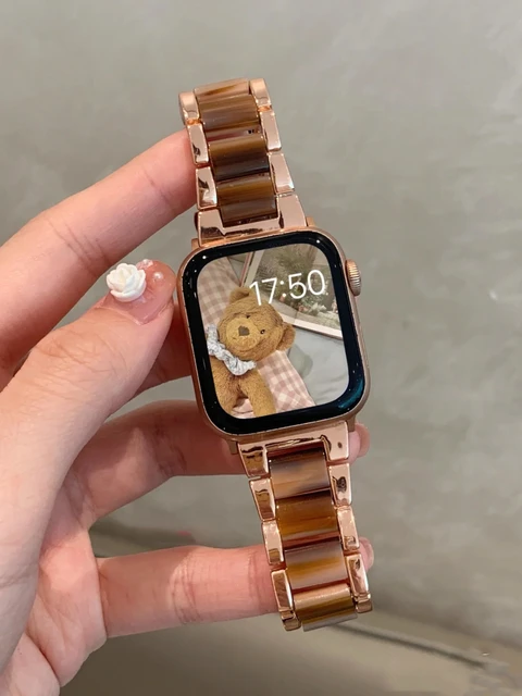 CASETiFY Apple Watch用バンド (42/44/45mm) - ヒョウ革 - シルバー CASETiFY アップルウォッチ用バンド 44&frasl;45mm CASETiFY AppleWatch